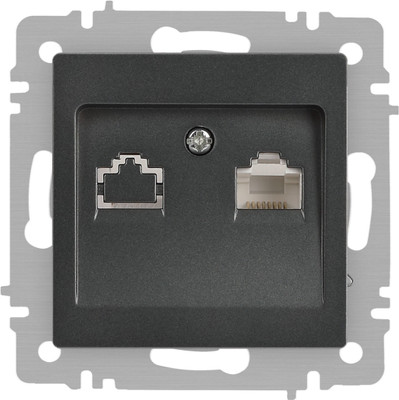 Розетка INTRO Accent 6-303-07 / Б0063638 (графит)