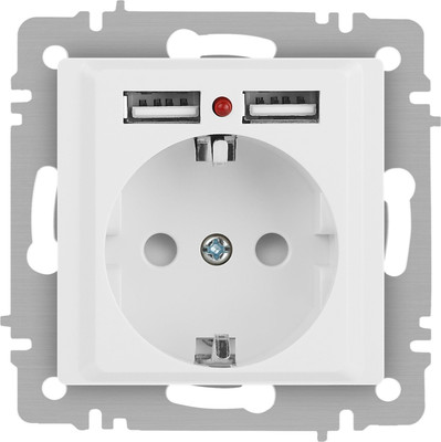 Розетка INTRO Accent 6-410-01М / Б0063691 (белый матовый)