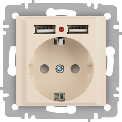 Розетка INTRO Accent 6-410-02 / Б0063692 (слоновая кость)