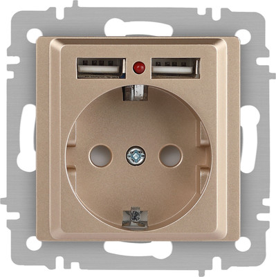 Розетка INTRO Accent 6-410-04 / Б0063696 (шампань)