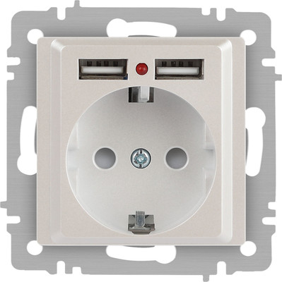 Розетка INTRO Accent 6-410-06 / Б0063700 (перламутр)