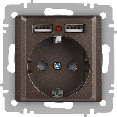 Розетка INTRO Accent 6-410-08 / Б0063704 (бронза)