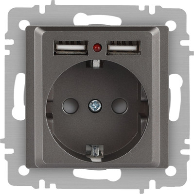 Розетка INTRO Accent 6-410-09 / Б0063711 (титан)