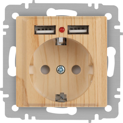 Розетка INTRO Accent 6-410-11 / Б0063720 (сосна)