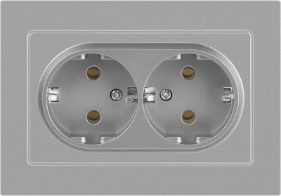 Розетка INTRO Accent 6-205-03 / Б0063490 (алюминий)