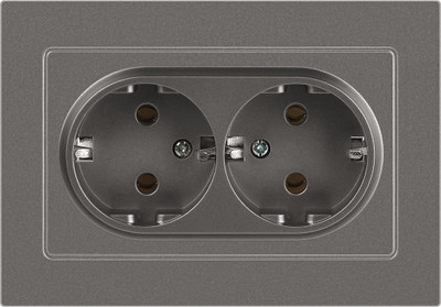 Розетка INTRO Accent 6-205-09 / Б0063500 (титан)