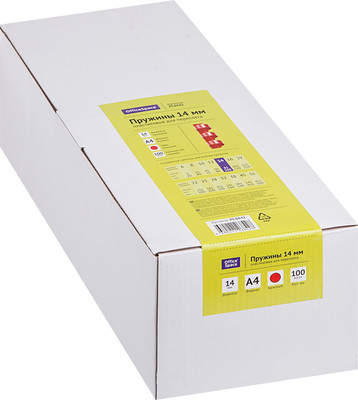 Пружины для переплета OfficeSpace PC8842 (100шт, красный)