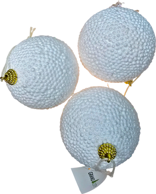 Набор шаров новогодних GrandSiti 3-39172-4 (3шт, белый)