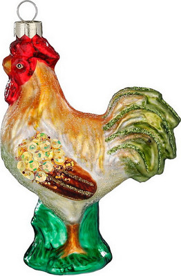 Елочная игрушка Inge's Christmas Figural Glass Ornaments. Петух / 64926H120