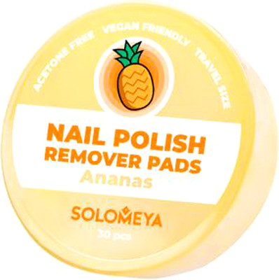 Салфетки для снятия лака Solomeya Pads Acetone Free Ананас / 14-2117 (30шт)