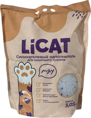 Наполнитель для туалета LiCat Силикагелевый (7.6л/3.05кг)