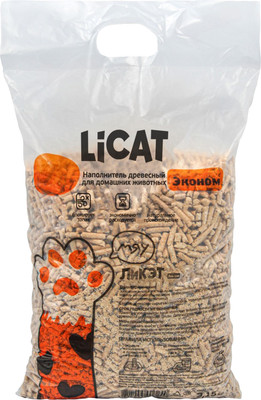 Наполнитель для туалета LiCat Древесный Эконом (4.5кг)