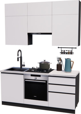 Кухонный гарнитур ВерсоМебель Эко Премиум 1.8 (белый фасадный/ст. мрамор лацио)