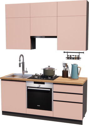 Кухонный гарнитур ВерсоМебель Эко Премиум 1.8 (пудровый/ст. дуб вотан)