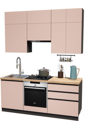 Кухонный гарнитур ВерсоМебель Эко Премиум 2.0 (пудровый/ст. дуб вотан)