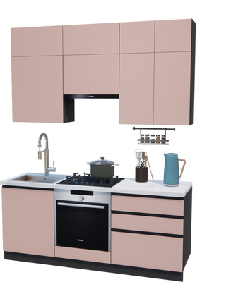 Кухонный гарнитур ВерсоМебель Эко Премиум 2.0 (пудровый/ст. мрамор лацио)