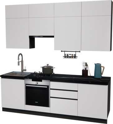 Кухонный гарнитур ВерсоМебель Эко Премиум 2.4 (белый фасадный/ст. тунис)