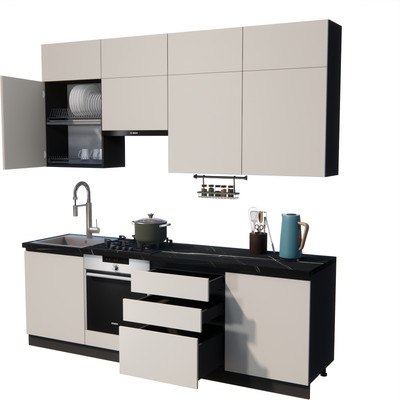 Кухонный гарнитур ВерсоМебель Эко Премиум 2.4 (кашемир/ст. тунис)