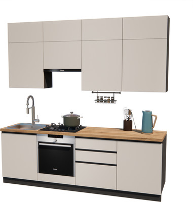 Кухонный гарнитур ВерсоМебель Эко Премиум 2.4 (кашемир/ст. дуб вотан)