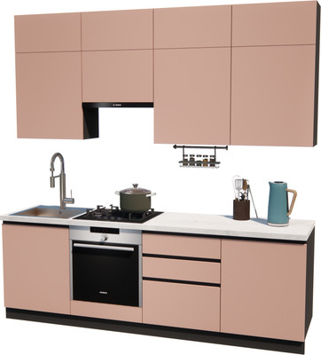 Кухонный гарнитур ВерсоМебель Эко Премиум 2.4 (пудровый/ст. мрамор лацио)