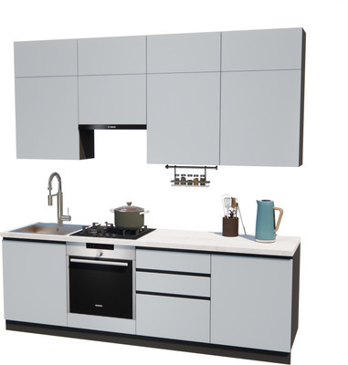 Кухонный гарнитур ВерсоМебель Эко Премиум 2.4 (сумеречный голубой/ст. мрамор лацио)