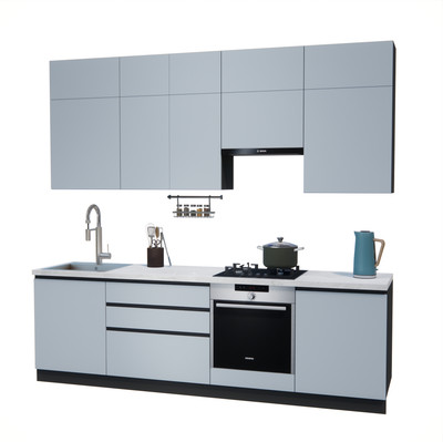 Кухонный гарнитур ВерсоМебель Эко Премиум 2.6 (сумеречный голубой/ст. мрамор лацио)