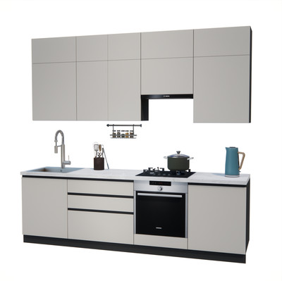 Кухонный гарнитур ВерсоМебель Эко Премиум 2.6 (кашемир/ст. мрамор лацио)