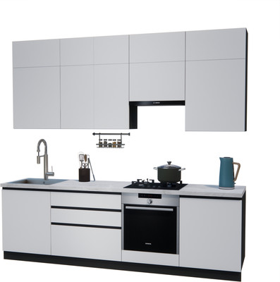 Кухонный гарнитур ВерсоМебель Эко Премиум 2.6 (белый фасадный/ст. мрамор лацио)