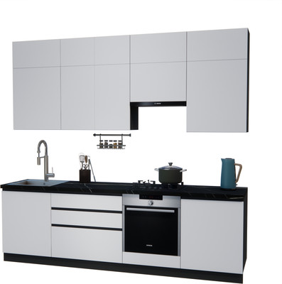 Кухонный гарнитур ВерсоМебель Эко Премиум 2.6 (белый фасадный/ст. тунис)