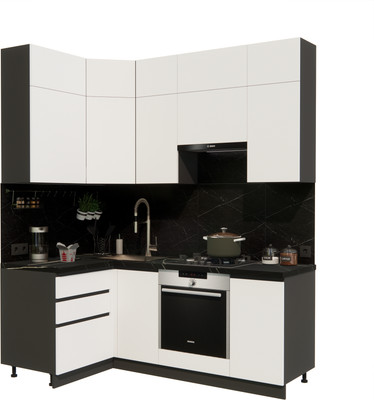 Кухонный гарнитур ВерсоМебель Эко Премиум 1.2x2.0 левая (белый фасадный/ст. тунис)