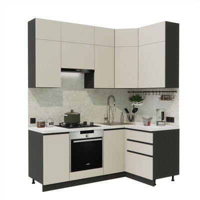 Кухонный гарнитур ВерсоМебель Эко Премиум 1.2x2.0 правая (кашемир/ст. мрамор лацио)