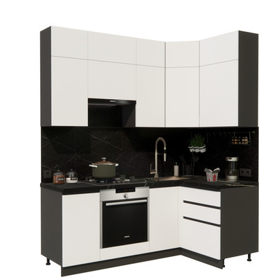 Кухонный гарнитур ВерсоМебель Эко Премиум 1.2x2.0 правая (белый фасадный/ст. тунис)