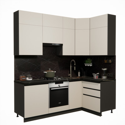 Кухонный гарнитур ВерсоМебель Эко Премиум 1.2x2.2 правая (кашемир/ст. тунис)