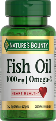 Жирные кислоты Nature's Bounty Рыбий жир 1000мг Омега-3 980мг (50 капсул)