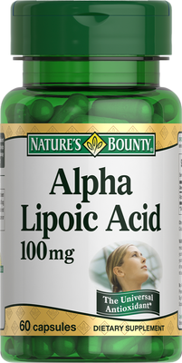 Жирные кислоты Nature's Bounty Альфа-липоевая кислота 100мг (60 капсул)