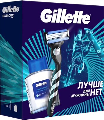 Набор для бритья Gillette Mach3 Станок с 1 сменной кассет+Лосьон п/бритья Arctic Ice 50мл