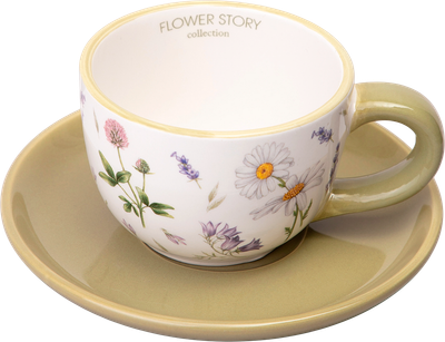 Чашка с блюдцем Agness Flower Story 358-2178