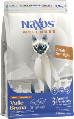 Сухой корм для кошек Adragna Naxos Wellness Adult Стерилайт говядина, ягненок, буйвол (1.5кг)