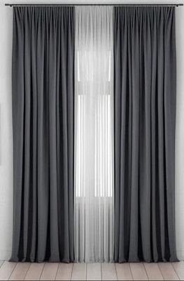 Комплект штор КронасМАрт Блэкаут 150x270 (2шт, антрацит)