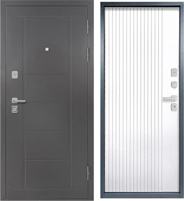 Входная дверь Промет Атлант 86x205 (правая, букле серый/бланко)