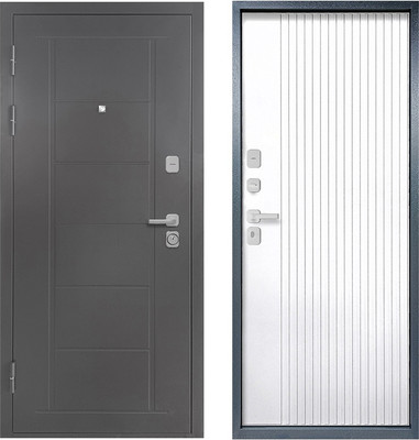 Входная дверь Промет Атлант 86x205 (левая, букле серый/бланко)