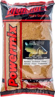 Прикормка рыболовная Mondial-F Powermix Carp Strawberry / SE-48616 (1кг)