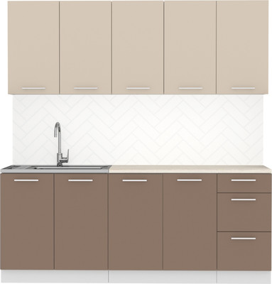 Кухонный гарнитур Артём-Мебель Оля СН-114 без стекла МДФ 2.0м (веллюто латте/веллюто мокко)