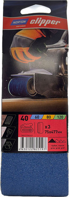Набор шлифлент Norton 75х477мм Р40 / 78072780451 (3шт)