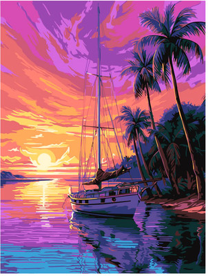 Картина по номерам Lori Тропический вечер / Кпн-395