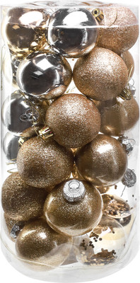 Набор шаров новогодних Miland Праздник в золотых оттенках / НУ-4205 (30шт, 6см)