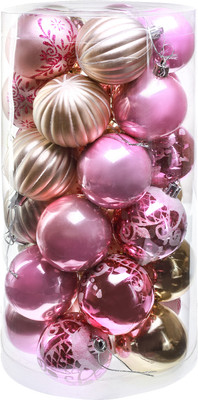 Набор шаров новогодних Miland Праздник в нежных оттенках / НУ-4209 (30шт, 6см)
