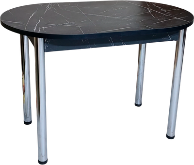Обеденный стол СВД Юнио 110х70 / 004О.П20.Х (мрамор неро маркина/хром)