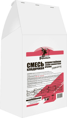 Кладочная смесь Горыныч Жаростойкая глино-шамотная (5кг, черный)