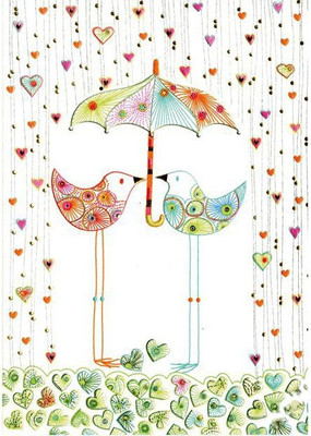 Открытка Turnowsky Две птички под зонтиком MO5809